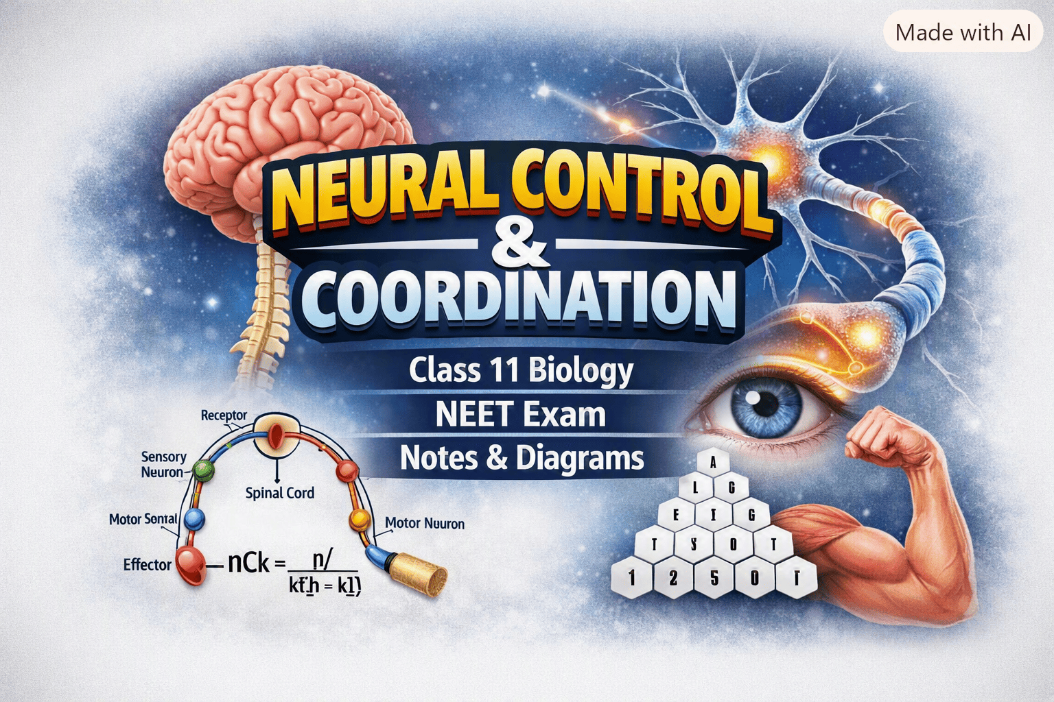 Neural Control and Coordination – Class 11 NEET Notes, Formulas & Key Concepts