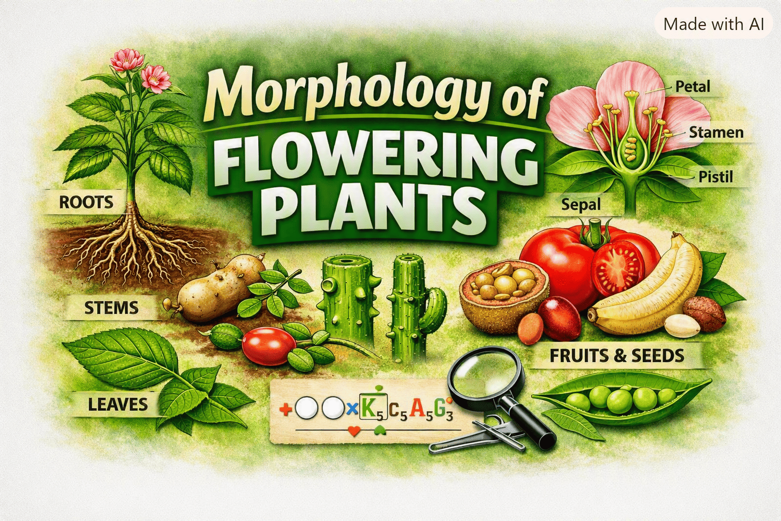 Morphology of Flowering Plants – Class 11 NEET | NCERT Notes, Diagrams & Key Concepts