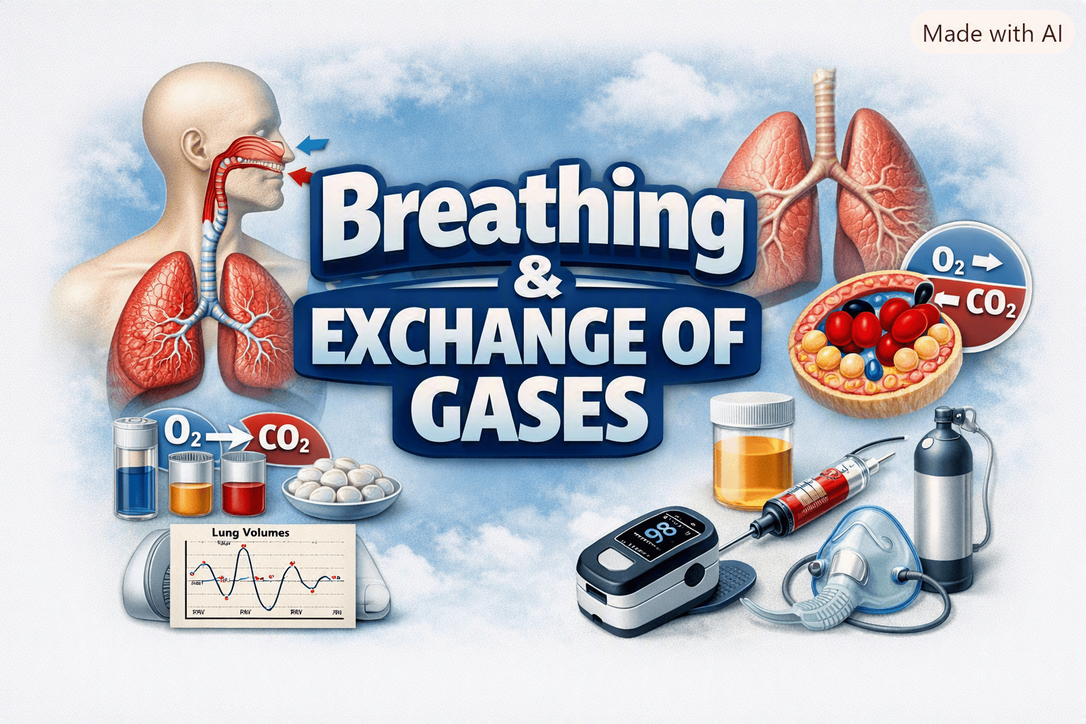 Breathing and Exchange of Gases – Class 11 NEET | NCERT Notes, Diagrams & Key Concepts